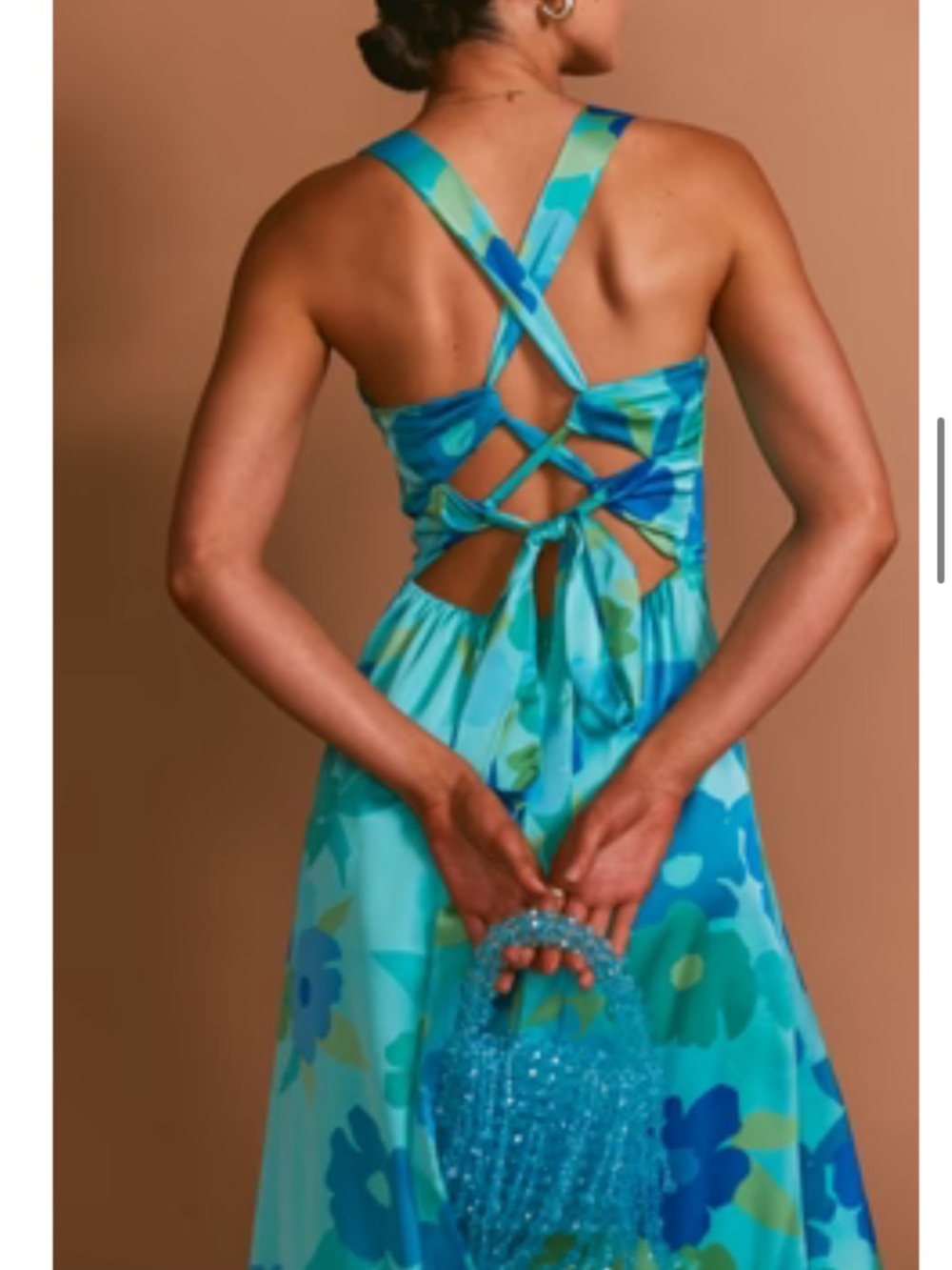 Show Me Your MuMu Aqua & Blue Floral Midi Slip Dress